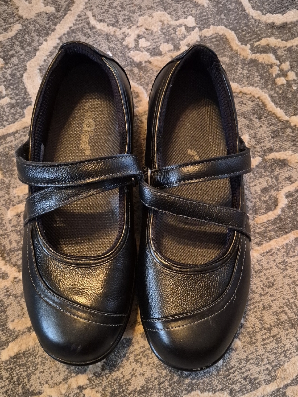 Orthofeet Women's Celina Black Mary Jane Wedge Shoes Leather 8W